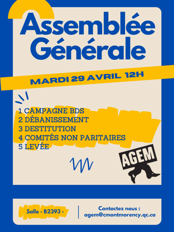 ASSEMBLÉE GÉNÉRALE – 29 AVRIL